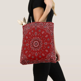 Röd Bandana Paisley-handväska | Vardaglig rymdsäck Tygkasse