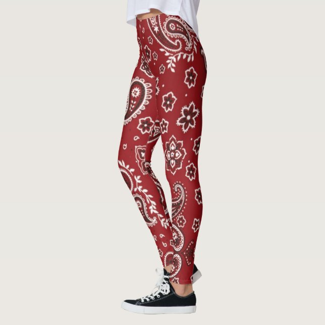 röd bandanadamasker leggings (Vänster)