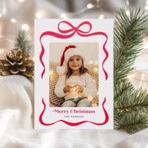 Röd banderoll Merry Christmas Foto