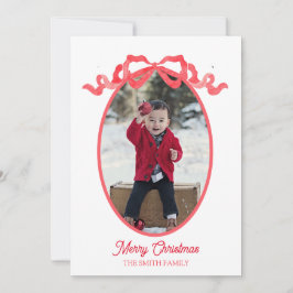 Röd banderoll Vattenfärg Julkort Tag