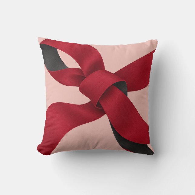 Röd bandknut Rosa Kudde (Framsida)