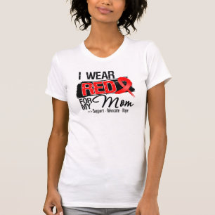 Röd bandmedvetenhet - mamma t shirt