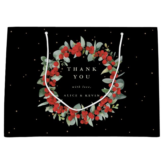 Röd Bär+Eukalyptus Jul/Tack-kort (Framsidan)