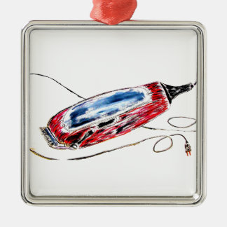 Röd barberare Clippers Julgransprydnad Metall