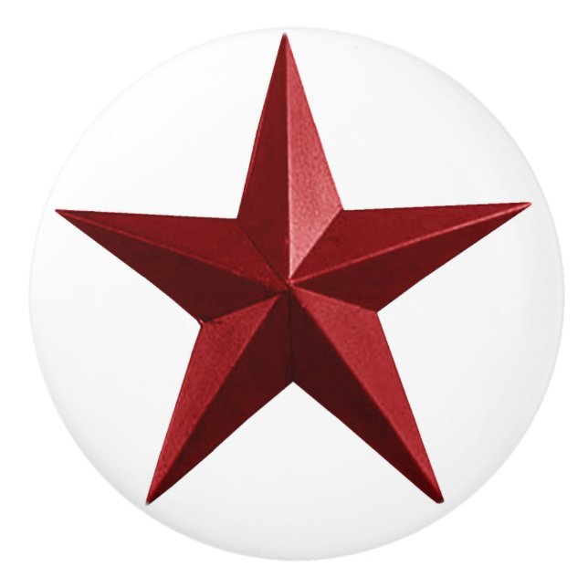Röd Barnstar Rund Knopp (Framsidan)