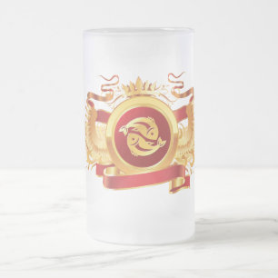 Röd Baron "Zodiac Pisces" 16 uns frostad Glass Frostat Ölglas