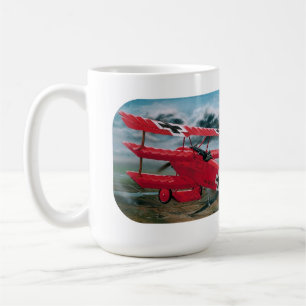Röd barons Triplane för världskrig en Kaffemugg