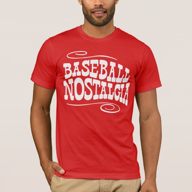 Röd baseballnostalgi t shirt (Framsida)