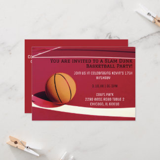 Röd basketfest inbjudningar