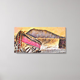 Röd båt canvastryck