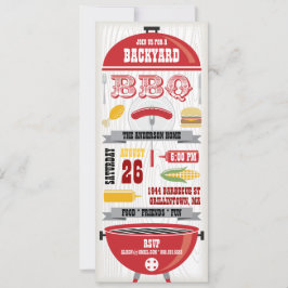 RÖD BBQ-GRILL INVITATION TILL FEST INBJUDNINGAR