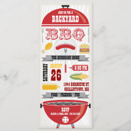 RÖD BBQ-GRILL INVITATION TILL FEST INBJUDNINGAR