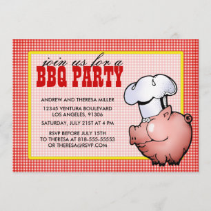 Röd BBQ-partyinbjudan Inbjudningar