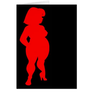 röd bbwsilhouette hälsningskort