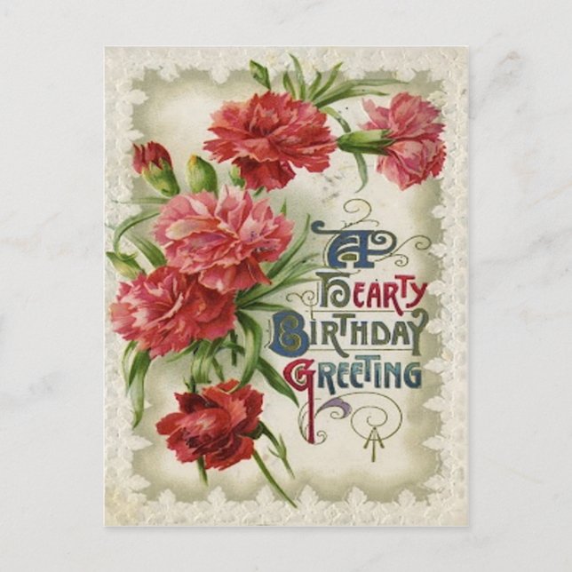 Röd Begonia Blomma Blommor Vykort (Framsida)