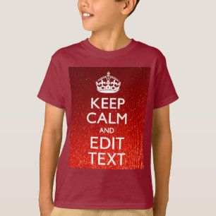 Röd Behålla Lugn och text Tee Shirt