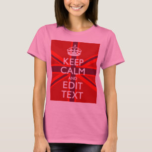 Röd behållalugn och din text på facklig jackfla t-shirt