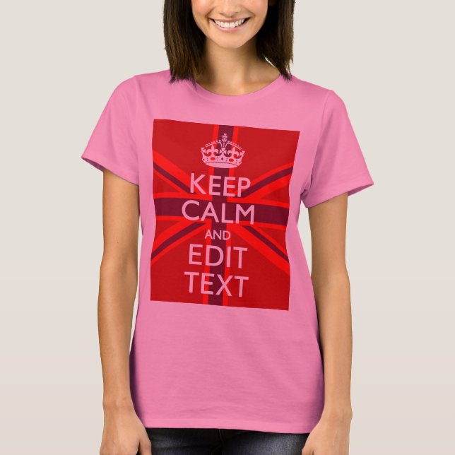 Röd behållalugn och din text på facklig jackflagga t-shirt (Framsida)