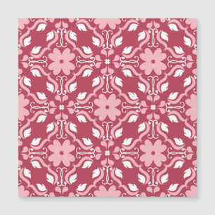 Röd, beige blommigt, sömlös tapet mönster.