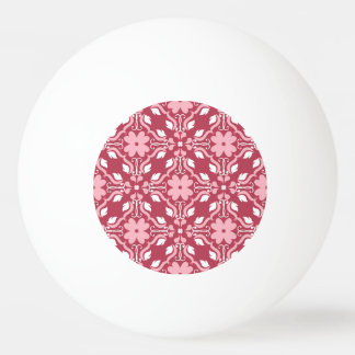 Röd, beige blommigt, sömlös tapet mönster. pingisboll