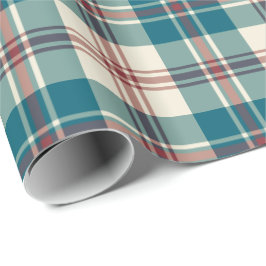 Röd beige pläd för Heffalump marin som slår in Presentpapper