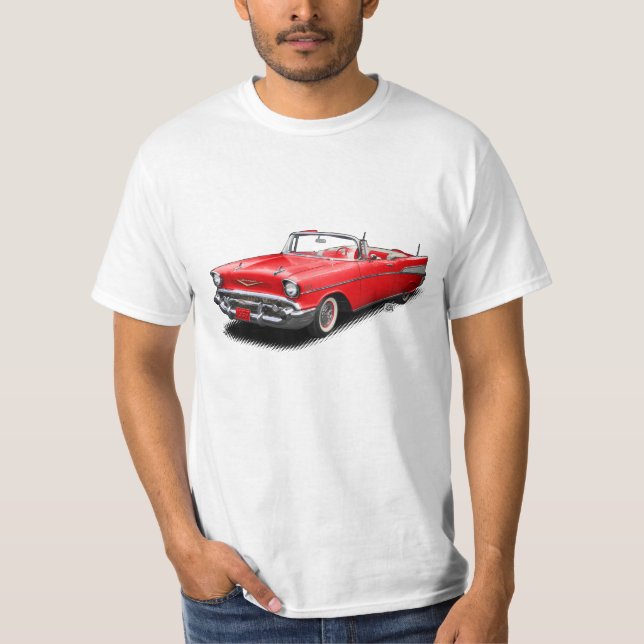 Röd Bel Air t-skjorta 1957 T Shirt (Framsida)
