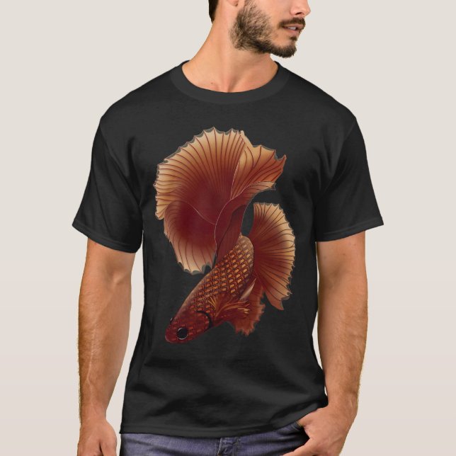 Röd Betta Fisk 1 T Shirt (Framsida)