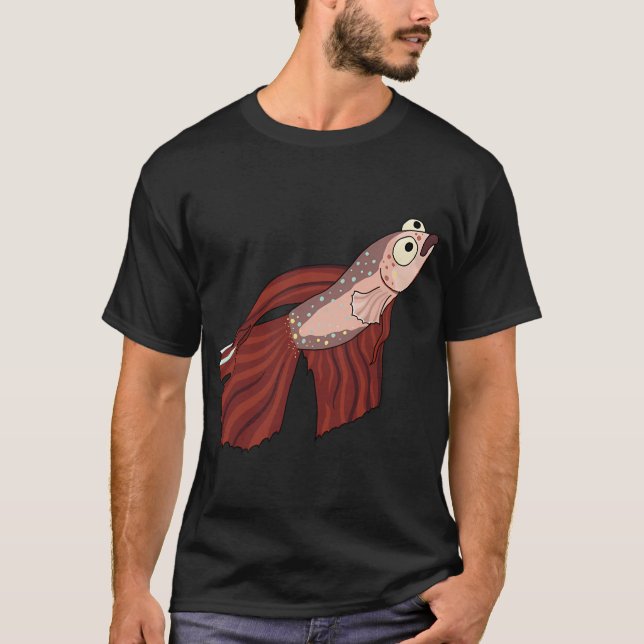 Röd Betta Fisk T Shirt (Framsida)
