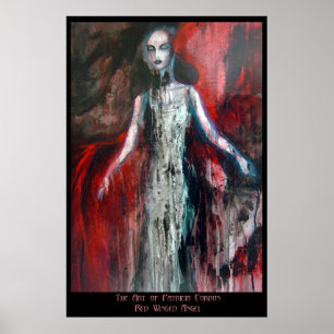 Röd bevingad ängel poster