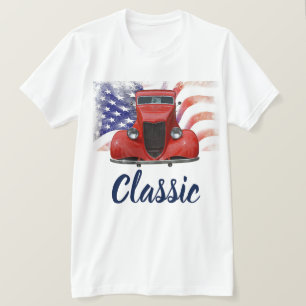 Röd bil 1934 för klassiker tee