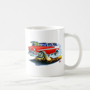 Röd bil 1956 för Chevy Nomad Kaffemugg