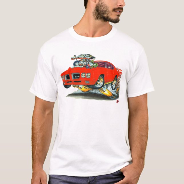 Röd bil för 1970 GTO Tee (Framsida)