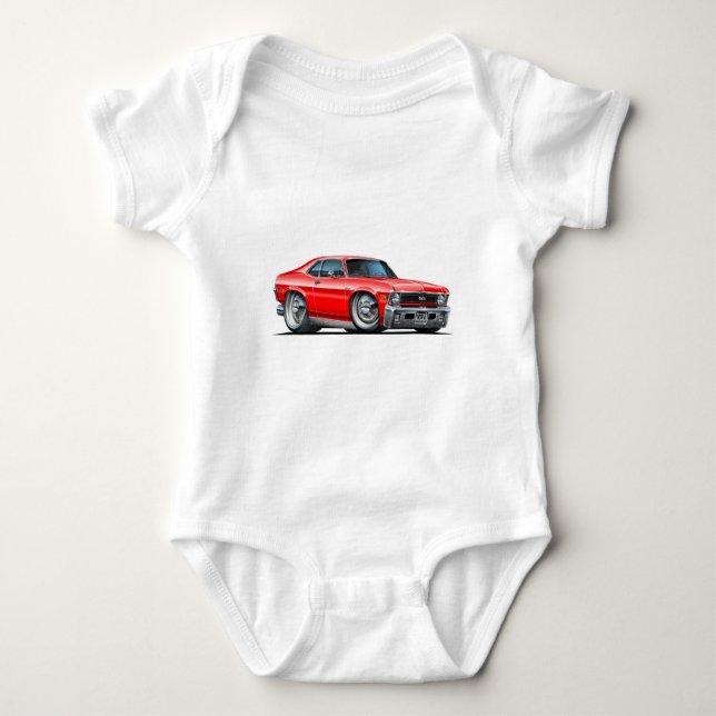 Röd bil för Chevy Nova Tee Shirt (Framsida)