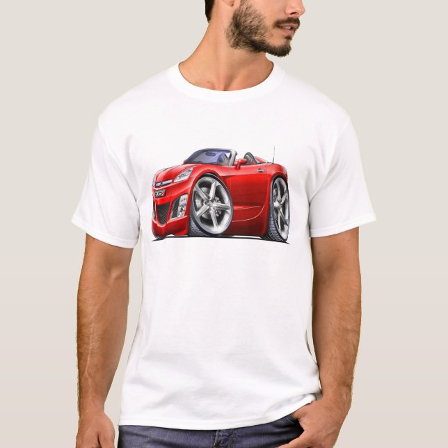 Röd bil för himmel tee shirt (Framsida)