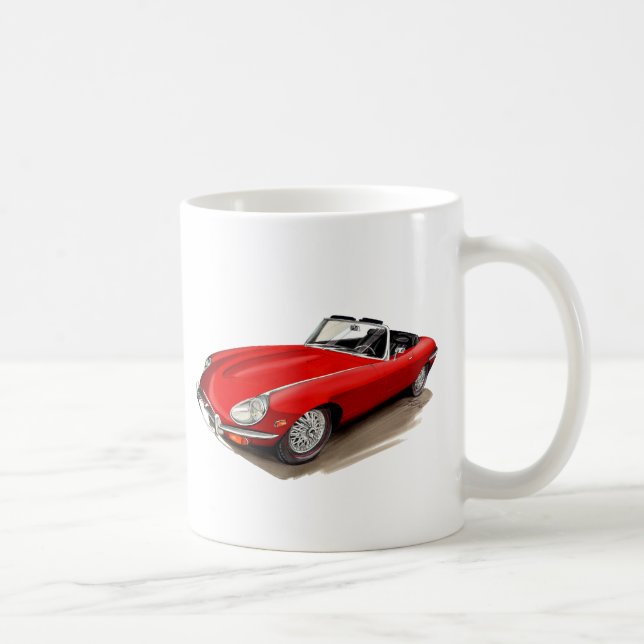 Röd bil för jaguar XKE Kaffemugg (Höger)