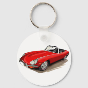 Röd bil för jaguar XKE Nyckelring
