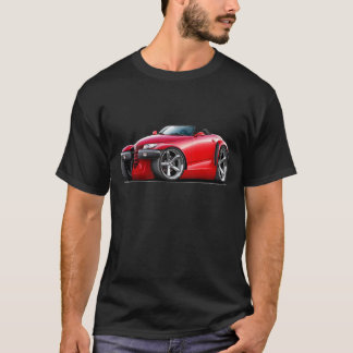 Röd bil för person som stryker omkring t-shirt