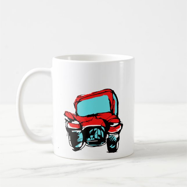 Röd bil kaffemugg (Vänster)
