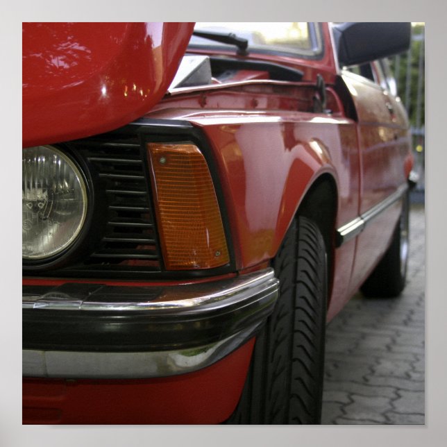 Röd bil poster (Framsidan)