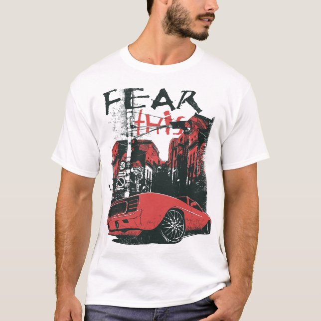 röd bil t shirt (Framsida)