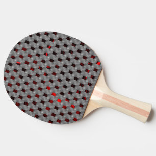Röd bild under grått tallrikar, rektangulära forme pingisracket