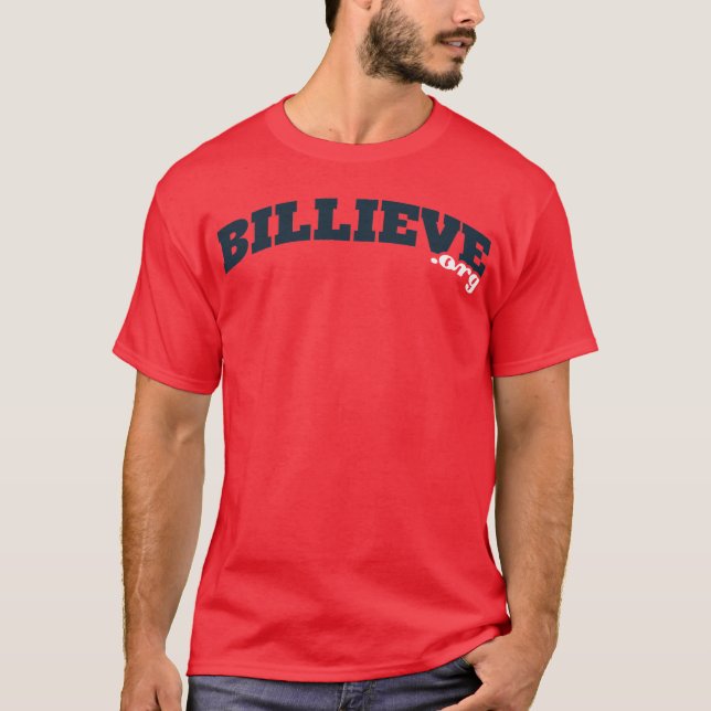 Röd Billieve.org utslagsplatsskjorta T-shirt (Framsida)