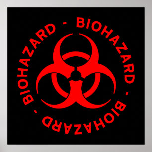 Röd Biohazardsymbolaffisch Poster
