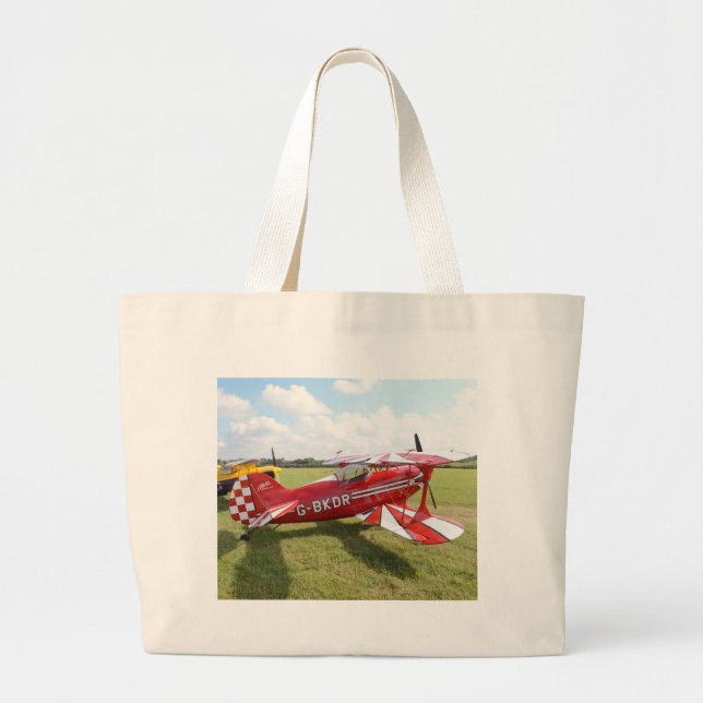 Röd Biplane Jumbo Tygkasse (Framsidan)