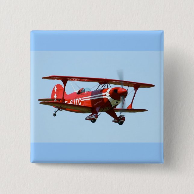 Röd Biplane Knapp (Framsida)