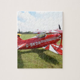 Röd Biplane Pussel