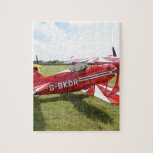 Röd Biplane Pussel
