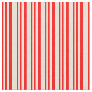 Röd & Bisque Stripe/LUND Mönster Tyg