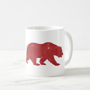 röd björnsilhouette kaffemugg