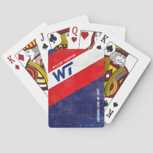 röd blå amerikan färg diagonalt strimlad casinokort